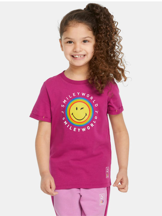 Детска тениска Фуксия Smiley World