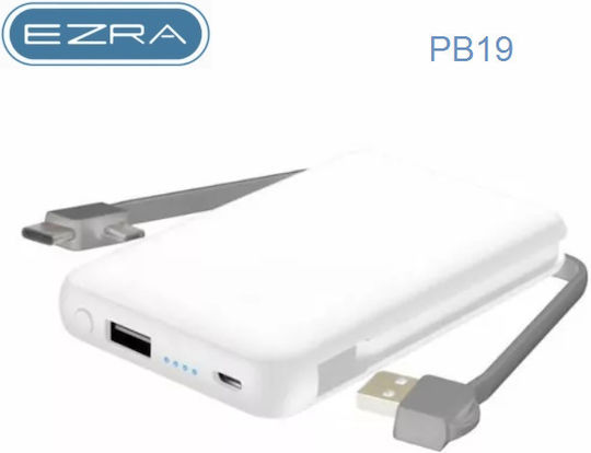 Ezra PB19 Power Bank 5000mAh με Θύρα USB-A Λευκό