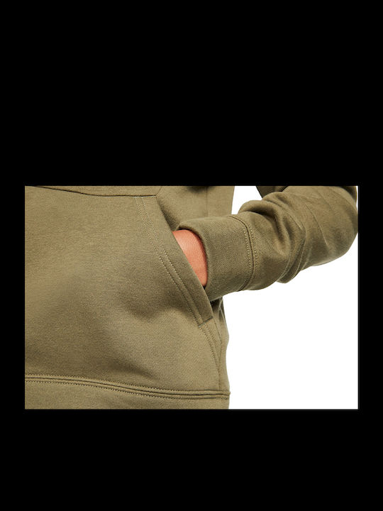 Fleece Kinder-Sweatshirt mit Kapuze und Taschen Khaki NSW