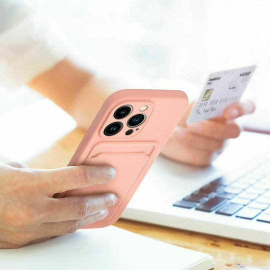 Forcell Back Cover Silicon cu Suport pentru Carduri Coral (iPhone 13 Pro Max)