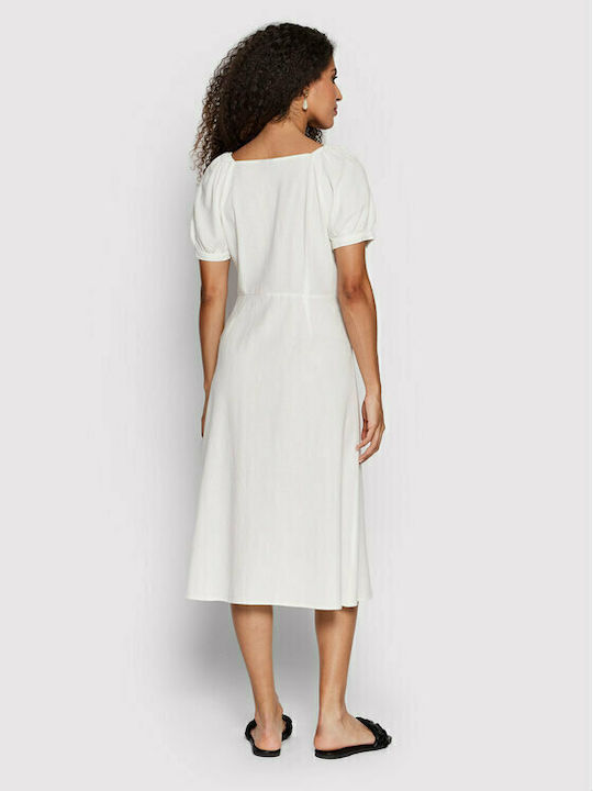 Vero Moda Jesmilo Sommer Midi Kleid Weiß