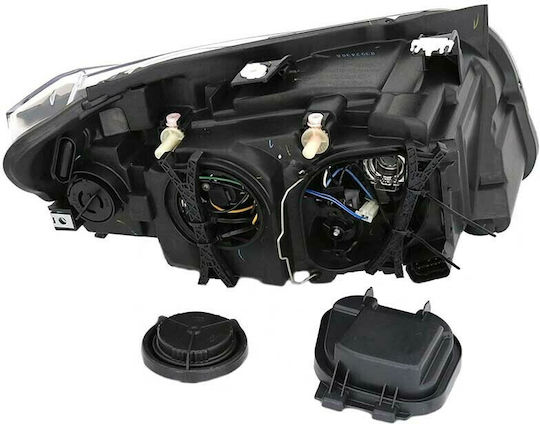 Depo Front Lights Angel Eyes BMW X1 E84 Black H7 with Motor 2009-2012 Set of 2 Pieces