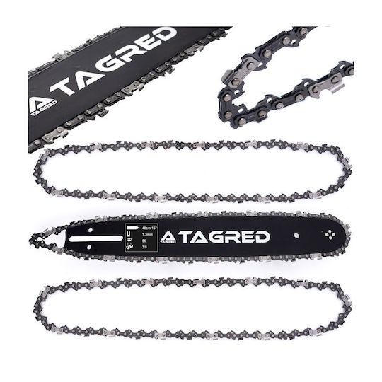 Tagred TA1153 Set lame și lanț pentru drujbe 40cm (16") cu Pas 3/8", Grosimea dintelui .050"-1.3mm & Numărul de dini 56E
