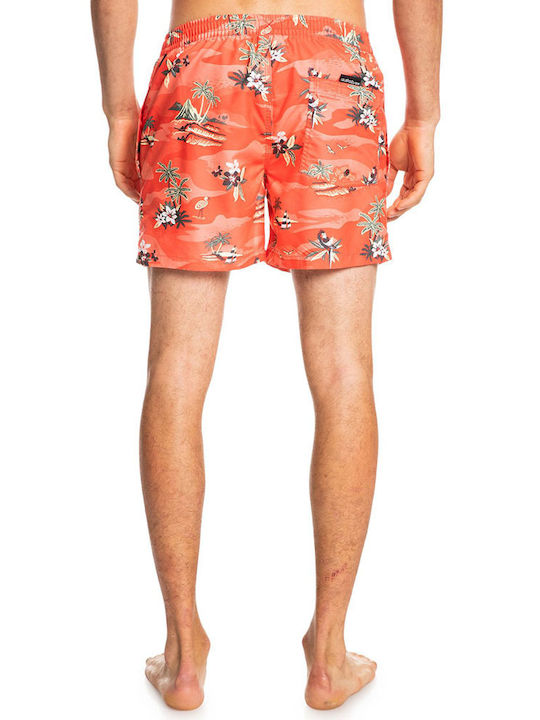 Quiksilver Everyday Scenic Volley Herren Badebekleidung Shorts Orange Blumen