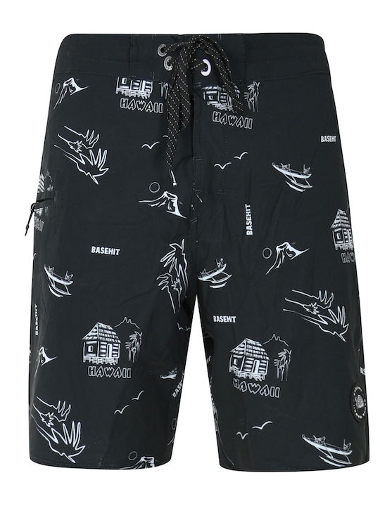 Men's Swimwear Bermuda Black with Patterns
