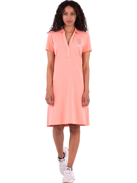 Cris Sommer Mini Sportliches Damenkleid Kurzärmelig Rosa
