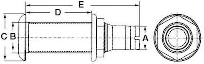 Eval Boat Gutter Non-return Plastic Flow with Inox Cap