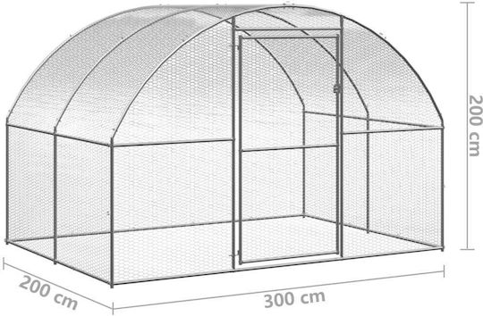 vidaXL Geflügelstall aus verzinktem Stahl L3 x B2 x H2m.