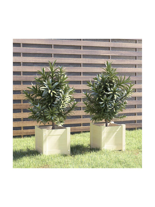 vidaXL Planter Box 31x31cm Set 2pcs in White Color 810525