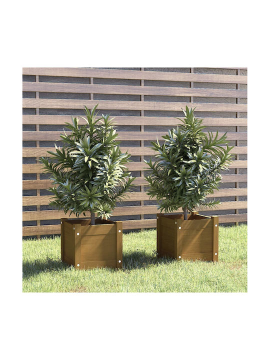 vidaXL Planter Box 31x31cm Set 2pcs in Brown Color 810529