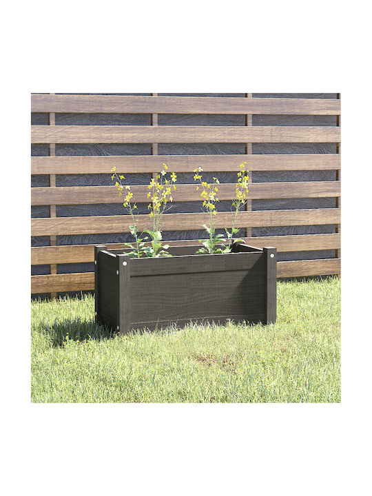 vidaXL Planter Box realizat din lemn masiv de pin 60x31cm în Culoare Gri 810708