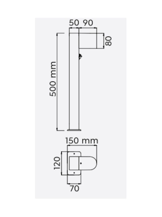 Trio Lighting Roya Post Mic 50x12x12cm Trio Lighting Roya Post Mic 50x12x12cm