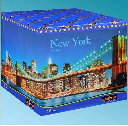 Alpha Star Εναέριο Πυροτέχνημα New York με 49 Βολές & Διάρκεια 50 Δευτερόλεπτα Κόκκινο