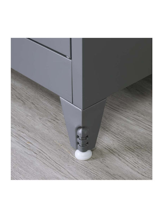 Δίφυλλη Ντουλάπα Μεταλλική Γαλβανιζέ με Δυνατότητα Κλειδώματος με 2 Ράφια Ανθρακί Ματ 90x45x101εκ.