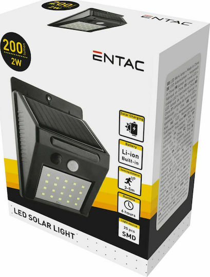 Entac ESL-2W-SMD-PL Соларна Светлина 2W 200лм с Датчик за Движение IP65