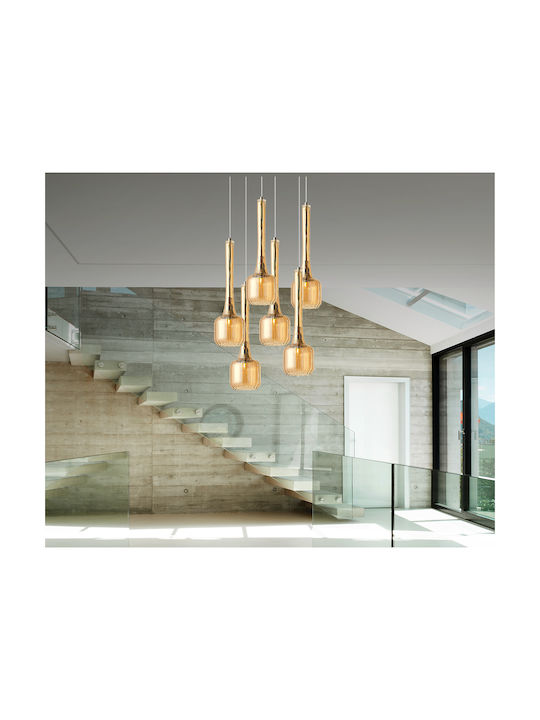 Luma Pendant Chandelier Rail for 6 Bulbs G9 Honey