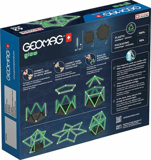 Geomag Μαγνητικό Παιχνίδι Κατασκευών Glow για Παιδιά 3+ Ετών 329