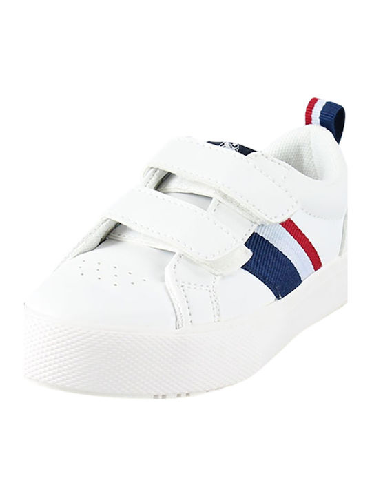 Παιδικά Sneakers Ανατομικά με Σκρατς Λευκά
