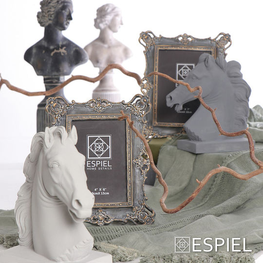 Espiel Διακοσμητικό Άλογο από Γύψο σε Γκρι 20cm