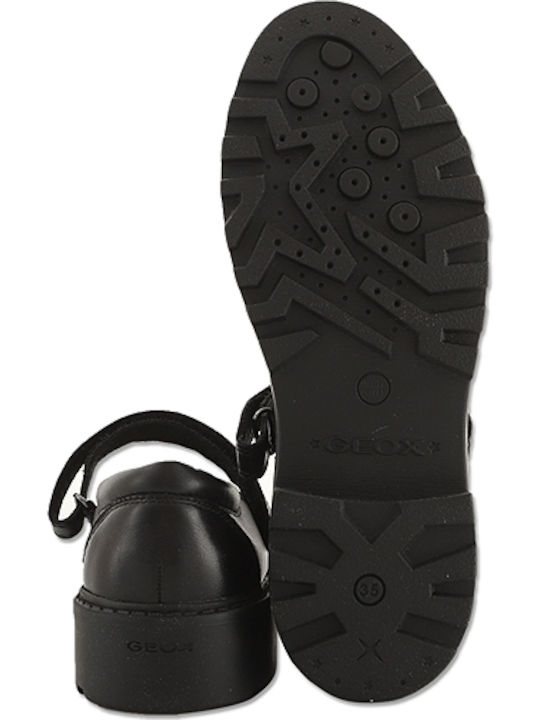 Kids Anatomic Leather Ballerinas Casey with Hoop & Loop Closure Black