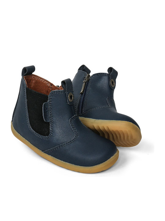 Bobux Kids Leather Boots with Zipper Navy Blue