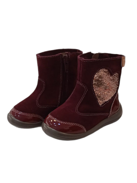 Ghete Copii cu Fermuar Burgundy