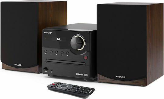 Sharp Ηχοσύστημα 2.0 XLB512 45W με CD / Digital Media Player και Bluetooth Μαύρο