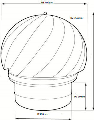 cap of type PIRROSPROFIC INOX for bourbon-cap F300mm