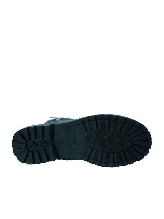Leather Kids Boots with Zipper Black
