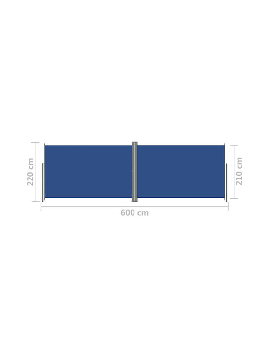 vidaXL Seitenrolloschatten Garten Blue 2.2x6m