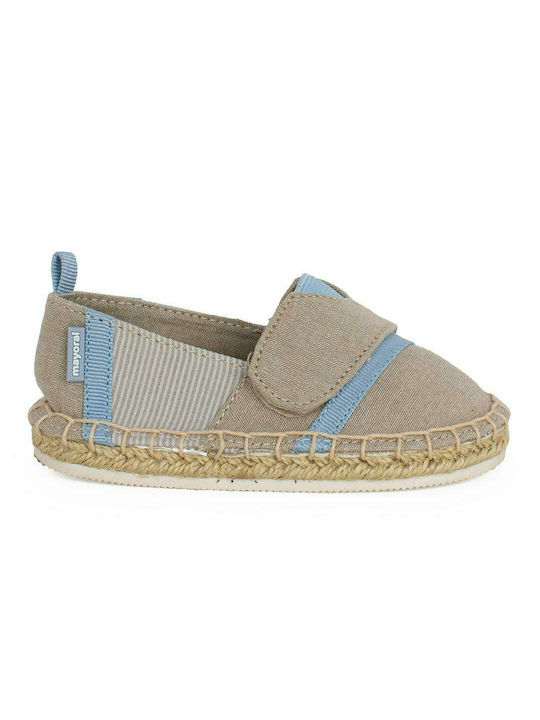 Kids Espradrilles with Hoop & Loop Closure Beige