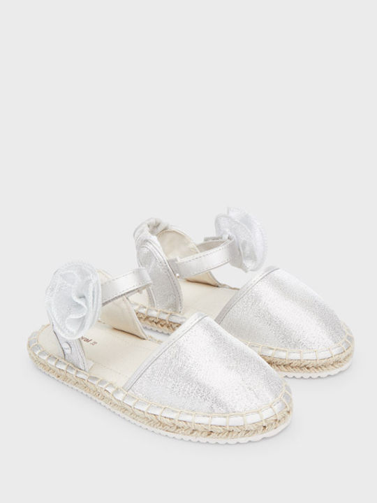 Kids Espradrilles with Hoop & Loop Closure Silver