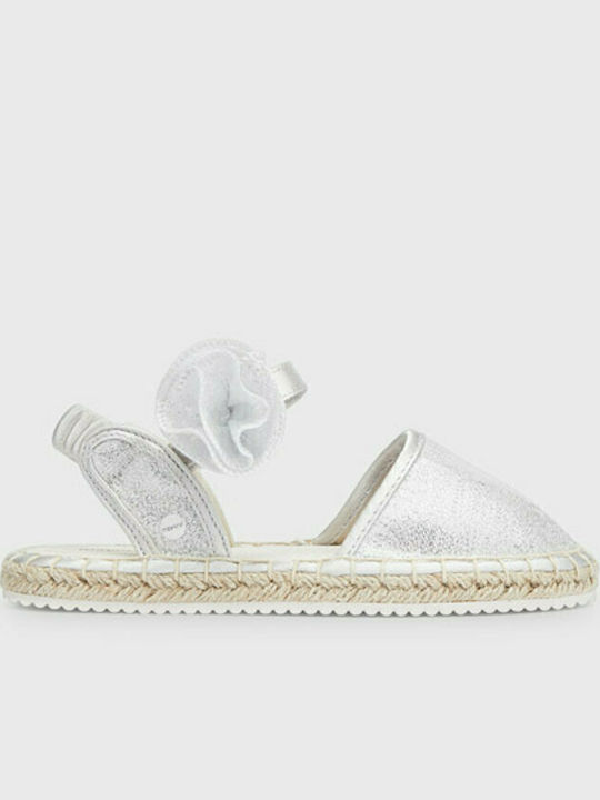 Kids Espradrilles with Hoop & Loop Closure Silver