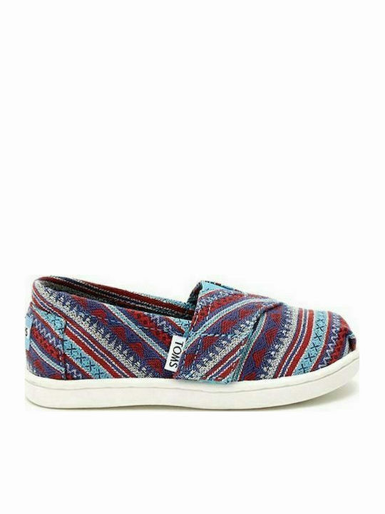 Kids Espradrilles with Hoop & Loop Closure Multicolour Classic Aqua Geo Textile