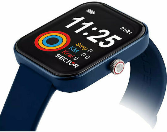 Sector S03 Smartwatch με Παλμογράφο (Blue Silicone)