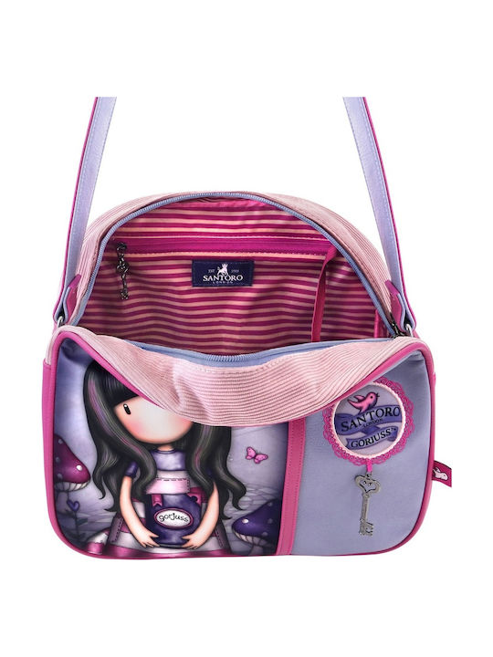 Santoro Cheshire Cat Παιδική Τσάντα Ώμου Μωβ 28.5x11.5x30εκ.