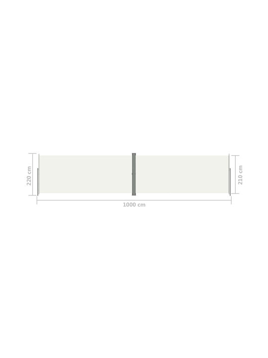 vidaXL Seitenrolloschatten Garten Cream 2.2x10m