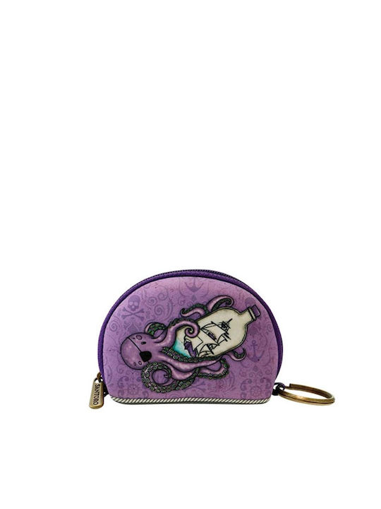 Santoro Sea Nixie Kids' Wallet Coin with Zipper & Keychain for Girl Purple 369GJ38