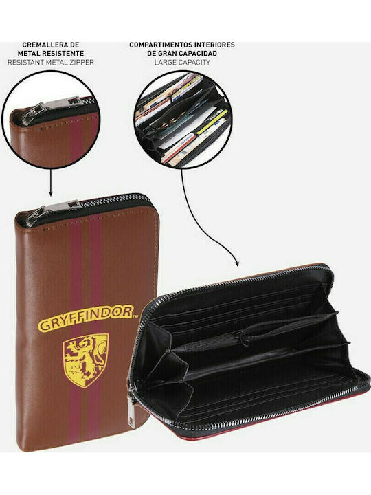 Harry Potter Gryffindor Детски портфейл Монети с цип Кафяв