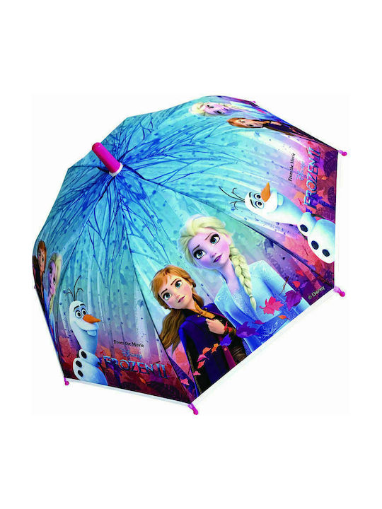 Umbrelă pentru copii Mâner curbat Frozen 2 Albastru cu diametrul de 76cm.