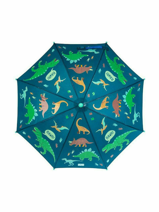 Stephen Joseph Kids Curved Handle Umbrella Dinosaur with Diameter 69cm Blue