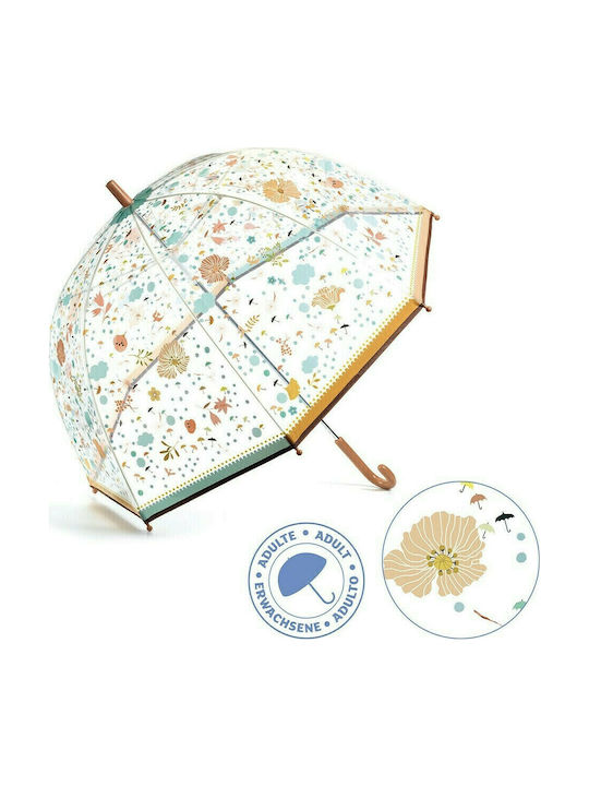 Djeco Kids Curved Handle Umbrella Little Flowers with Diameter 79cm Multicolour