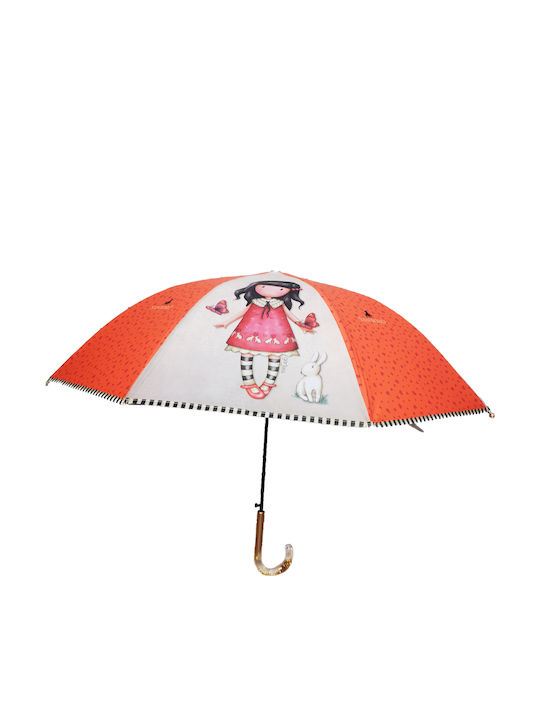 Chanos Kids Compact Umbrella Long Poe Gorguss Santoro Time To Fly Orange