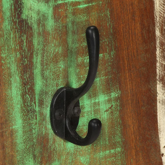 vidaXL Wooden Vintage Wall Hanger with 3 Slots Colorful 36x3x110cm 2pcs