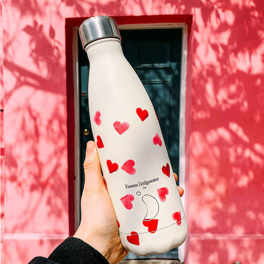 Chilly's Original Series Emma Bridgewater Bottle Thermos Stainless Steel BPA Free 500ml White
