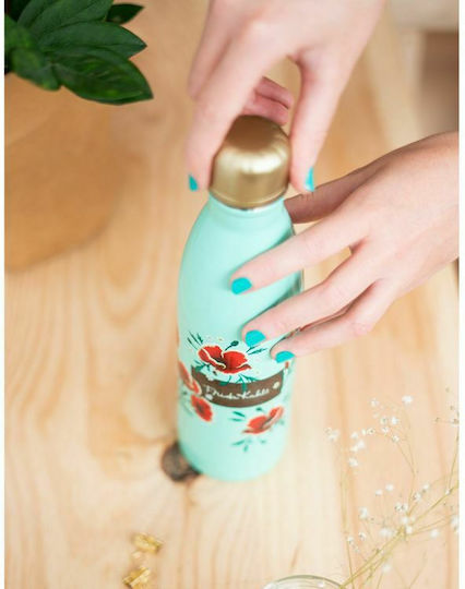 Grupo Erik Hot&Cold Frida Kahlo Μπουκάλι Θερμός Ανοξείδωτο BPA Free 500ml Πράσινο