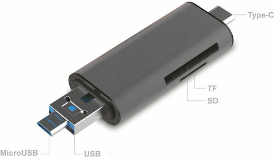 Card Reader USB 2.0 micro USB Type-C για microSD
