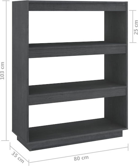 Bibliothek Grau 80x35x103cm