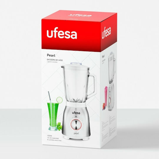 Ufesa BS4900 Pearl Μπλέντερ με Γυάλινη Κανάτα 1.5 lt 1000W Inox