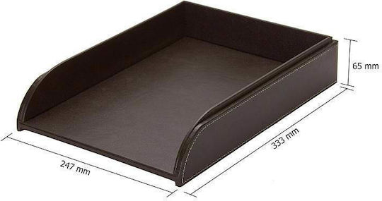 Osco Leather Filing Tray 9253 Brown 33x24.5x6.3cm